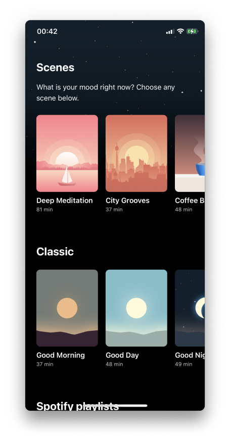 Chillhop Radio for iOS, playlists